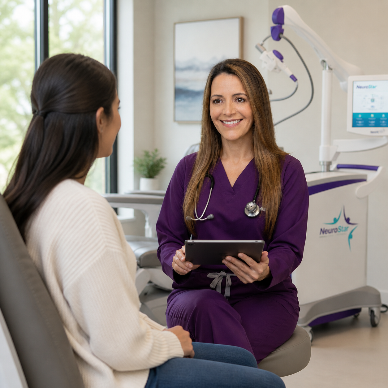 NeuroStar TMS treatment session for depression at Boca Raton clinic